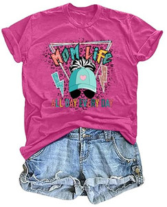 T-shirts OEM ODM pour femmes : 'En <span class=keywords><strong>ma</strong></span> période de maman', 'Mama', 'Mom Life', avec impression de lettres 'Mama' amusante, décontractés pour la Fête des Mères - Product Image 2