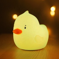 Beau Style Rechargeable LED Veilleuse 7 Couleur Tactile Contrôle Silicone Canard pour Chambre Décor Couleur Chaude pour Chambre