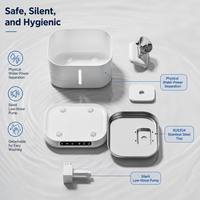 Fontaine à eau pour animaux de compagnie en acier inoxydable ChongxinIOT et fontaine à eau ultra silencieuse pour animaux de compagnie 3,5 L SUS304 8000 mAh avec séparation de l'eau