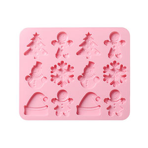 12-Grid pan di zenzero uomo fiocco di neve natale in Silicone stampo per biscotti caramella torta di zucchero di canna per la decorazione festiva di cioccolato - Product Image 5