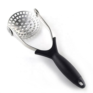 Stainless Steel Potato Masher with Black Ergonomic Handle Manual Vegetable Food Crusher Kitchen Tool - Product Image 2