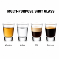 Verre à shot transparent à fond épais de 50 ml, avec logo personnalisé, petit verre pour bar, whisky, tequila