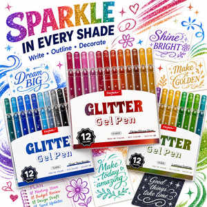 Stylo Gel Jumbo 12 Couleurs Grande Capacité 0,8 mm pour Carnet, Étudiant, Art, Bricolage, Gribouillage, <span class=keywords><strong>Dessin</strong></span>, Marqueurs, Bureau, Papeterie Artistique <span class=keywords><strong>Kawaii</strong></span> - Product Image 1