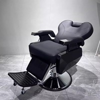 Chaise de barbier de style vintage antique en gros, confortable, inclinable, hydraulique, en cuir synthétique, pliable