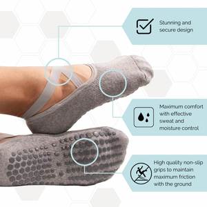 Chaussettes de yoga antidérapantes pour femmes avec coussin pour Pilates, Barre et usage domestique - Product Image 4