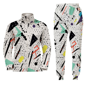 Bộ đồ thể thao nam kiểu mới có khóa kéo, in logo tùy chỉnh, phong cách đường phố, chất liệu nỉ, unisex - Product Image 3