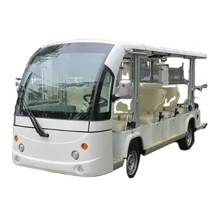 14 Passenger Fully Enclosed Electric Shuttle Car Electric Sightseeing Bus With Door