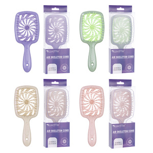 Brosse à cheveux massante en paille de blé WanMei en forme d'éventail, à poils doux pour un coiffage volumineux - Product Image 5