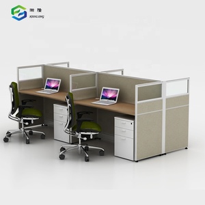 オフィスデスクソリューションモダン4人用ワークステーション木製オフィステーブル - Product Image 2