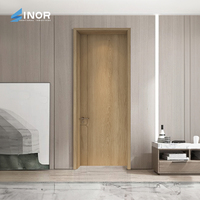 Portes intérieures en placage de qualité supérieure, cadre en bois massif, couches stratifiées en PVC résistantes à l'humidité, garantie 5 ans, pour salle de bain et cuisine