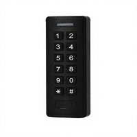 Lecteur RFID autonome en ABS noir avec un relais, interface de communication étanche et clavier pour lecteurs de cartes de contrôle d'accès