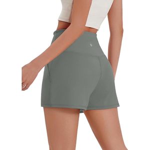 FOXA Short de sport taille haute pour femme avec poches, respirant, en tricot, spandex et polyester, idéal pour l'entraînement et la salle de sport - Product Image 2