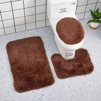 Ensemble de tapis de salle de bain de luxe tissé 3 pièces, écologique, réversible, antidérapant, absorbant l'eau, pour hôtel et usage domestique, tapis en forme de U, couvercle 14