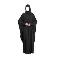 Robe Abaya en polyester violet du Moyen-Orient, vêtements islamiques pour femmes, taille unique, décontractée et pour la prière, vente en gros