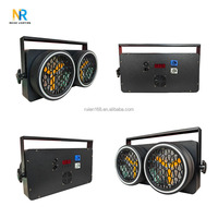 Lumière rétro LED COB 2*50W avec anneau LED RGB, éclairage rétro COB à 2 yeux pour public