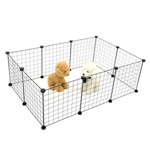 Barrière en métal pour animaux de compagnie, bricolage intérieur ou extérieur, parc d'exercice pour animaux de compagnie, clôture en fer, Cages pour chiens pour petits chiens