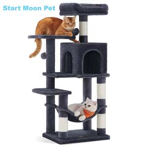 StarMonn Tiragraffi per Gatti, Torre per Gatti, Cuccia Multilivello in Peluche con <span class=keywords><strong>4</strong></span> Tiragraffi, 2 Posizioni di Riposo, Amaca - Product Image 1