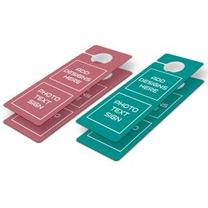 Manopola porta personalizzata appendiabiti volantini Business avvisi promozionali carta patinata rettangolare 3.5X8.5 pollici - Product Image 2