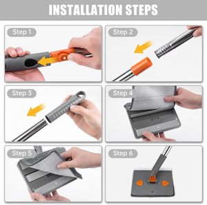 Có Thể Gập Lại Tam Giác Đa Chức Năng Trần Lau Xoay Ván Chân Tường Nối Rod Lau Với Dải Cao Su Hộ Gia Đình Công Cụ Làm Sạch - Product Image 6