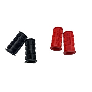 Poignées de guidon de vélo 22,2 mm en caoutchouc antidérapant pour vélos d'enfants noir et rouge - Product Image 1