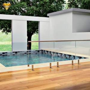 Système de garde-corps en <span class=keywords><strong>verre</strong></span> trempé moderne de 12mm Barrière de sécurité extérieure <span class=keywords><strong>pour</strong></span> balcon et bâtiment <span class=keywords><strong>pour</strong></span> villas, jardins et terrasses - Product Image 2