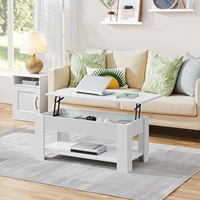 Table basse réglable et rétractable en bois massif avec structure métallique, style moderne et simple, pour salon domestique, offre exclusive transfrontalière
