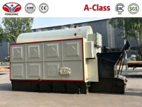 Chaudière à vapeur industrielle à haute efficacité Yongxing 1-20 tonnes DZL à grille horizontale à chaînes, alimentée au biomasse, aux granulés de bois et au charbon