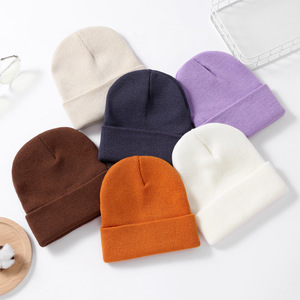Duy nhất-cuff Mũ <span class=keywords><strong>hat</strong></span> đầu bảo vệ dệt kim Beanie 2025 thời trang Custom made giá rẻ Giá bán buôn mùa đông mặc màu rắn - Product Image 2