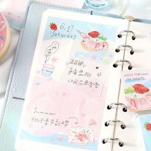 100 hojas por paquete, cuaderno de notas de acuarela fresca para estudiantes, 100 notas, cuaderno de apuntes. - Product Image 3