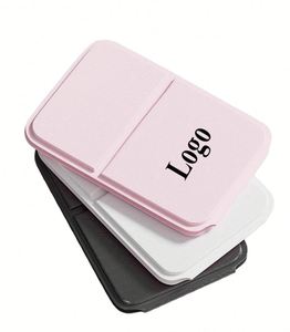 Custom Logo Printed Portable Mini <b>Foldable</b> Makeup <b>Mirror</b> PU Household Small Pocket Minimalist Desktop Custom Personalized - Product Image 1