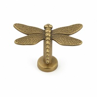 Poignées de porte d'armoire en laiton massif au design nordique moderne, en forme de libellule, quincaillerie de meubles créative en forme d'animal, revêtement en poudre, luxe