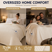 Couverture chauffante électrique en fausse fourrure double face 50*60 pouces, 110V/220V, 10 réglages de chaleur, arrêt automatique, certifiée CE RoHS