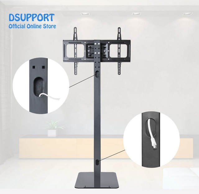 32-70 Inch LCD LED Plasma Monitor TV Mount Floor Stand with Tilt Swivel Display Wire Management Height Adjustable Cart