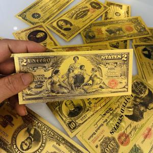 Toptan Yüksek Kalite 1896 Dolar Sahne Parası 1 <span class=keywords><strong>2</strong></span> 5 Dolar Altın Varaklı Banknotlar Dolar Hatıra Banknotları - Product Image 4