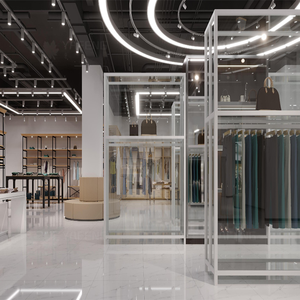Promoción Metal <span class=keywords><strong>Zara</strong></span> Tienda de ropa Racks Display Glass Rack para Boutique Ropa de <span class=keywords><strong>moda</strong></span> Display Rack - Product Image 2