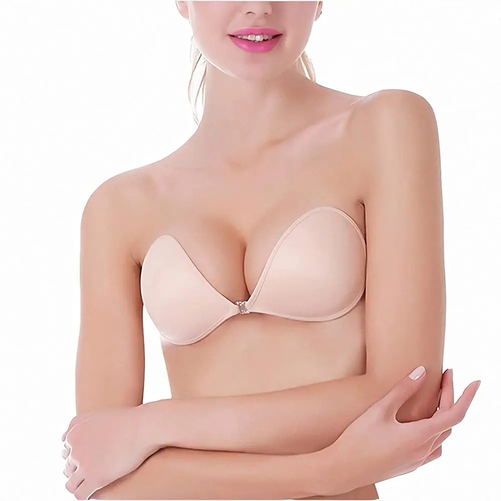 Hot Selling Adhesive Bra Reusable Bra Strapless self-adhesive Push-up Breast Cover Invisible Silicone Strapless Bra