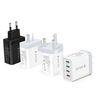 Chargeur mural GaN HNT OEM 30W 4 ports PD QC3.0, adaptateur de charge rapide multi-USB, prise UK AU, chargeur d'alimentation pour téléphone, ordinateur portable, tablette