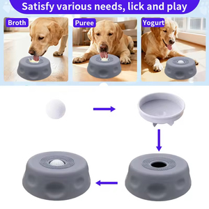 New Slow Feeder <strong>Dog</strong> <strong>Bowls</strong> for Liquid <strong>Food</strong> Bone Broth Yogurt Anti-Slip <strong>Dogs</strong> Silicone Rolling Lick Ball <strong>Bowls</strong> Pet Licking Fun Mat - Product Image 2