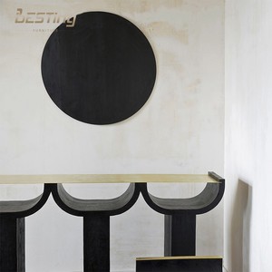Mobilier de salon moderne design à la française Comptoir en <span class=keywords><strong>métal</strong></span> Table en béton triple <span class=keywords><strong>console</strong></span> en bois massif <span class=keywords><strong>noir</strong></span> - Product Image 3