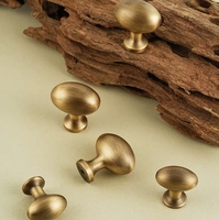 Poignées Rondes Rétro en Laiton Antique, Boutons de Meuble en Bronze Jaune pour Armoire à Chaussures, Bibliothèque, Penderie et Placard de Style Français