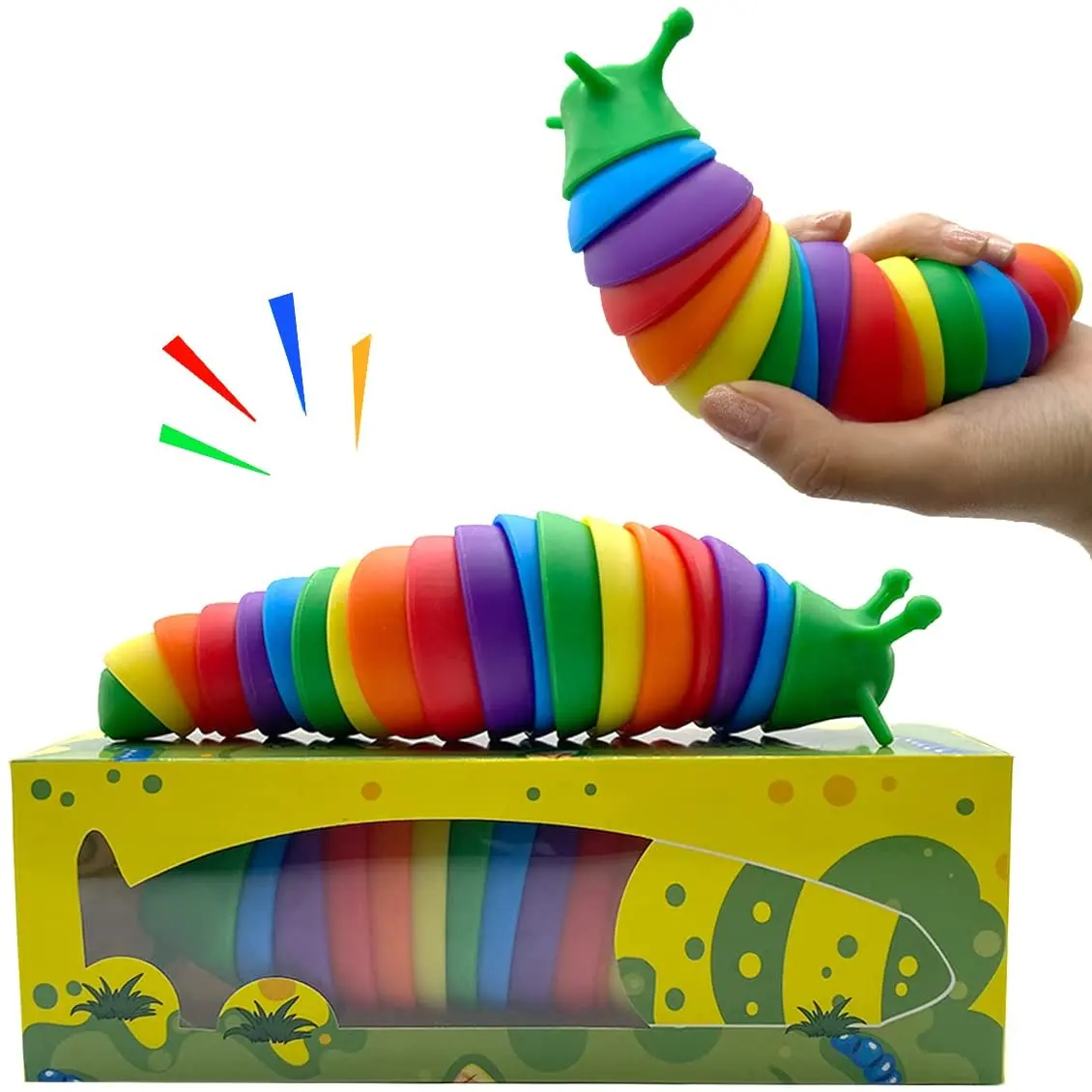 Hot funny Tiktok Pop Stress Relief finger stress sensory 3d decompression articulated Snails Fidget Slug Toy