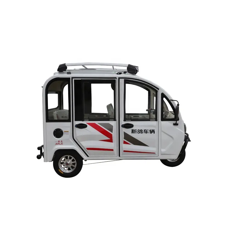 Triciclo eléctrico comercial completamente cerrado de 4 puertas China para pasajeros Vehículos eléctricos de tres ruedas para adultos 60V cerrado
