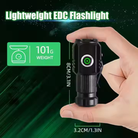 Mini lampe torche LED EDC ultra-lumineuse à clip magnétique rechargeable par USB 18350 avec lumière stroboscopique pour la défense personnelle