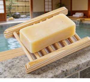 Portasapone in bambù naturale con scarico, vassoio porta sapone in <span class=keywords><strong>legno</strong></span> per bagno e doccia - Product Image 3