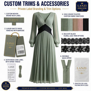 Maßgeschneidertes Damen-Kirchenkleid Elegant Vintage Formell Maxi Atmungsaktiv Digital-Druck Spitze Übergröße Langarm V-Ausschnitt Chiffon - Product Image 3