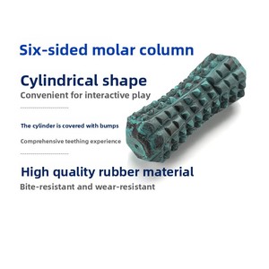 Patlayıcı Dişler Diş Gıcırdatma ve Diş Temizleme Köpek Oyuncakları Isırmaz, Silindirik Kauçuk Büyük Köpek Evcil Hayvan Oyuncak Fabrikası - Product Image 1