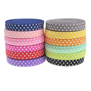 Colorful Foe Printed Dot Elastic Foe Ribbon Custom Design