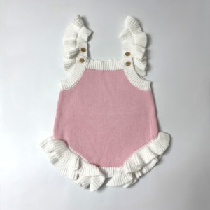 Offre Spéciale bébé barboteuse tricoté nouveau-né bébé fille vêtements couleur unie sans manches enfant en bas âge garçon barboteuse Cool été enfants vêtements - Product Image 2