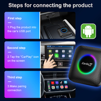 Kit Carlink, Netflix, Android Auto, Carplay, Carlinkit, con Ranura para Tarjeta SIM y TF, 8/128 GB, Inalámbrico, IA, Smart Auto Box