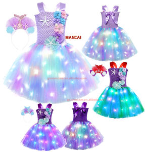 Vestido <span class=keywords><strong>de</strong></span> princesa <span class=keywords><strong>de</strong></span> sirenita para niñas, <span class=keywords><strong>disfraz</strong></span> <span class=keywords><strong>de</strong></span> tutú con luz LED Ariel <span class=keywords><strong>de</strong></span> <span class=keywords><strong>concha</strong></span> <span class=keywords><strong>de</strong></span> estrella <span class=keywords><strong>de</strong></span> <span class=keywords><strong>mar</strong></span> para actuación <span class=keywords><strong>de</strong></span> Halloween para niños - Product Image 1